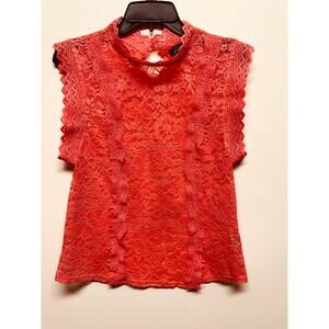 Love University Women's Floral Lace Sleeveless Top/Blouse Size XL